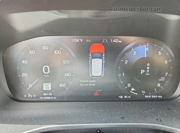 YV4162UK2M2407030 2021 VOLVO XC40 Black ხელსაწყოთა პანელის ხედი