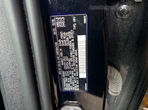 YV4162UK6L2280667 2020 VOLVO XC40 Black Вид наклейки з VIN-кодом