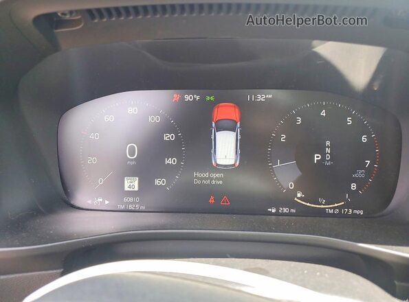 YV4162UKXK2145352 2019 VOLVO XC40 Серебряный Вид щитка приборов
