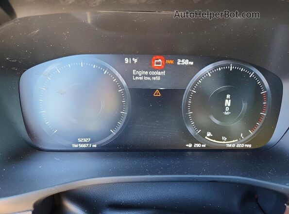 YV4162UM7M2612487 2021 VOLVO XC40 Gray Vista del cuadro de instrumentos