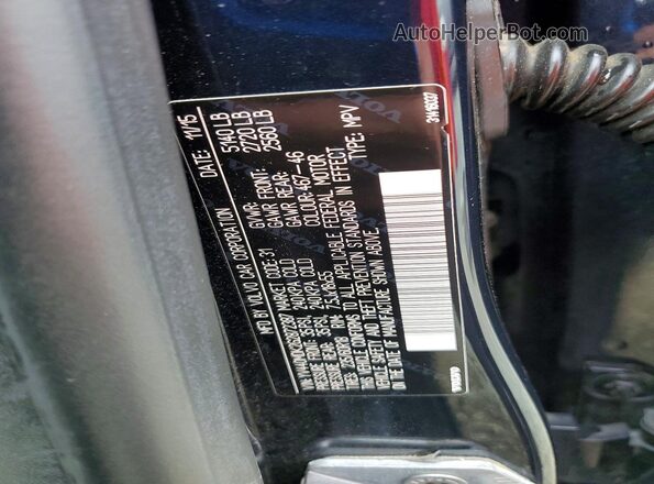 YV440MDK2G2872387 2016 VOLVO XC60 Blue VIN sticker view