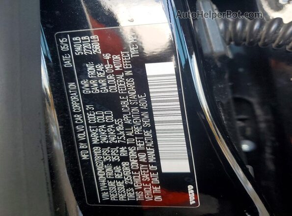 YV440MDMXG2781109 2016 VOLVO XC60 Black Vista del compartimento del motor