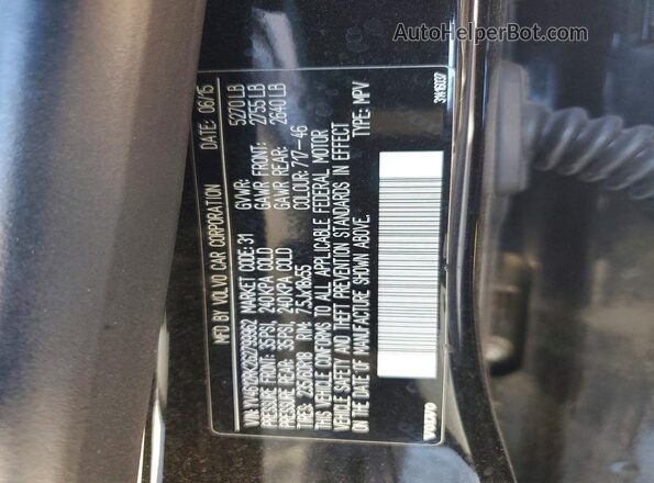 YV4612RK2G2799962 2016 VOLVO XC60 Black Vista interior de 360 grados