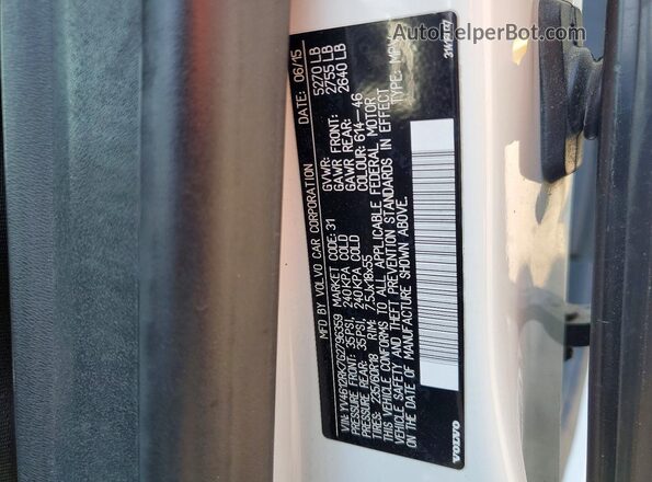 YV4612RK7G2796359 2016 VOLVO XC60 White Engine compartment view