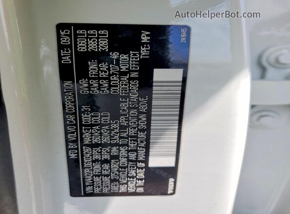 YV4A22PL0G1034287 2016 VOLVO XC90 White Սալոնի 360 աստիճան տեսք