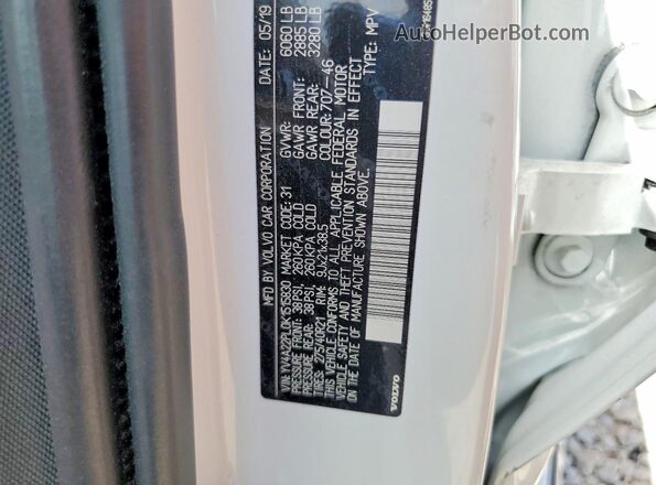 YV4A22PL0K1515830 2019 VOLVO XC90 White Вид підкапотного простору