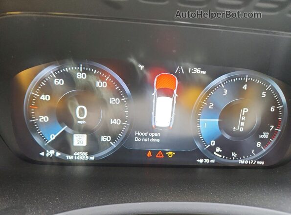 YV4A22PL1K1496365 2019 VOLVO XC90 Gray Вид щитка приладів
