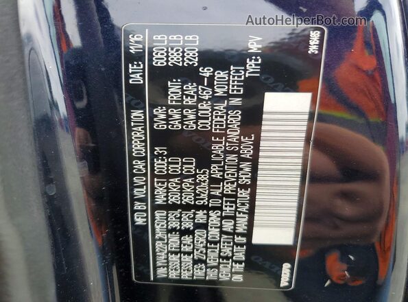 YV4A22PL2H1150110 2017 VOLVO XC90 Blue Widok naklejki z numerem VIN