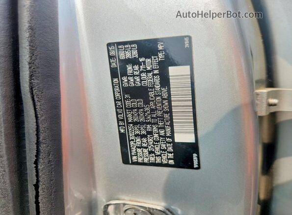 YV4A22PL3G1022554 2016 VOLVO XC90 Silver Vista de la etiqueta del VIN