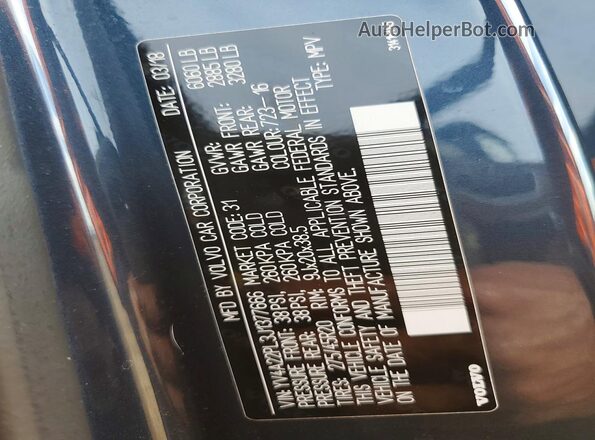 YV4A22PL3J1377666 2018 VOLVO XC90 Blue Widok komory silnika