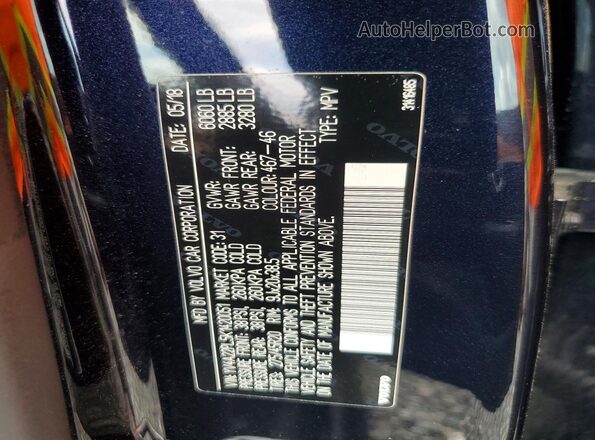 YV4A22PL5K1420051 2019 VOLVO XC90 Синий Вид наклейки с VIN-кодом