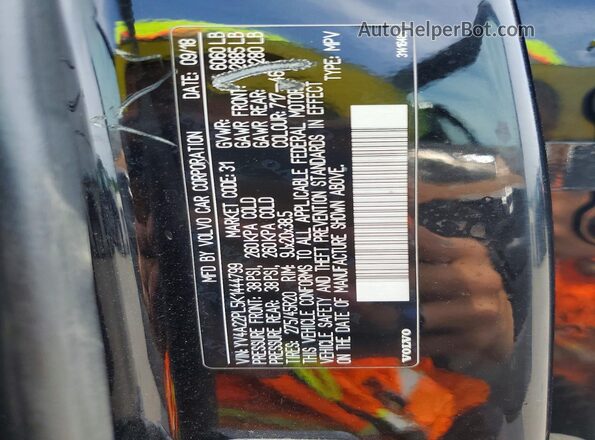 YV4A22PL5K1444799 2019 VOLVO XC90 Черный Вид наклейки с VIN-кодом