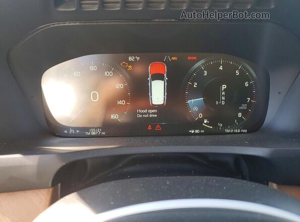 YV4A22PL7G1053080 2016 VOLVO XC90 Gray ხელსაწყოთა პანელის ხედი