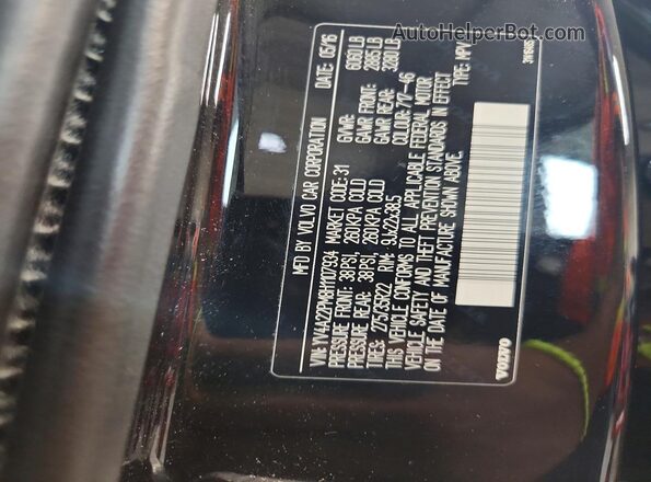 YV4A22PM8H1107934 2017 VOLVO XC90 Black Widok wnętrza 360 stopni
