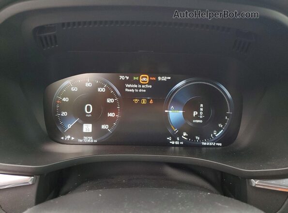 YV4BR0DM9M1799804 2021 VOLVO XC60 Black ხელსაწყოთა პანელის ხედი