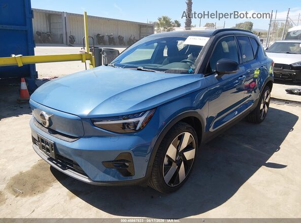 YV4ED3UM3P2075778 2023 VOLVO XC40 RECHARGE PURE ELECTRIC Light Blue Առջևի ձախ երեք քառորդ տեսարան