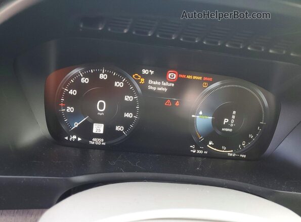 YV4H600L1N1843943 2022 VOLVO XC90 Gray Vista del cuadro de instrumentos