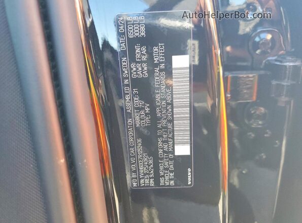 YV4H60CE7R1252406 2024 VOLVO XC90 Black Widok komory silnika