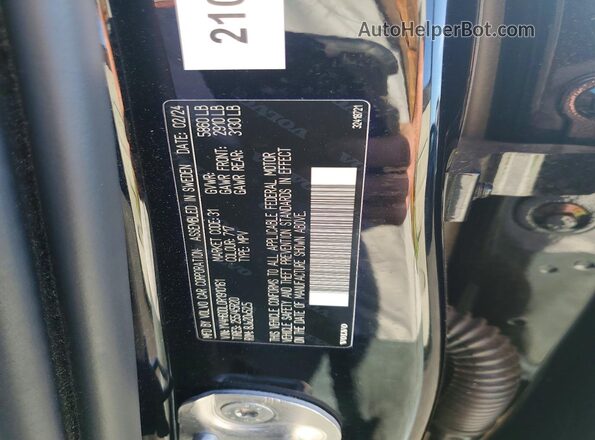 YV4H60DL0R1910161 2024 VOLVO XC60 Черный Вид наклейки с VIN-кодом