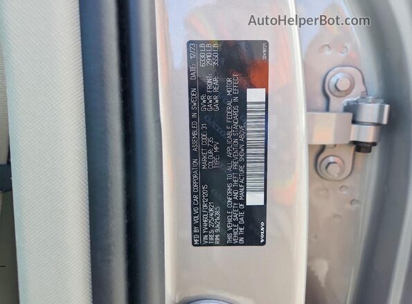 YV4H60LF0R1212015 2024 VOLVO XC90 Silver Vista interior de 360 grados