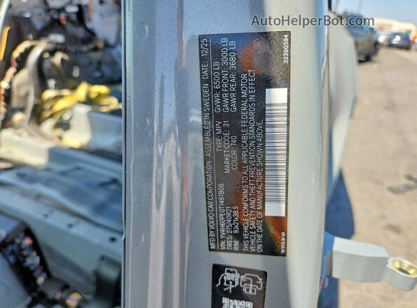 YV4H60PE0T1497808 2026 VOLVO XC90 Gray Вид наклейки з VIN-кодом