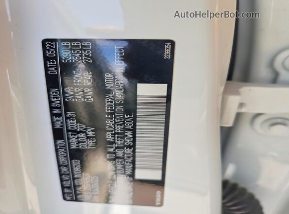 YV4L12DL1N1086203 2022 VOLVO XC60 White სალონის 360-გრადუსიანი ხედი