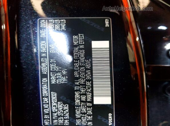 YV4L12PE3R1228327 2024 VOLVO XC90 Black Սալոնի 360 աստիճան տեսք