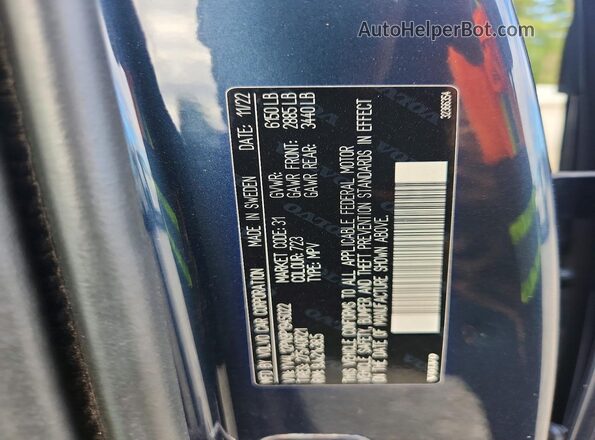 YV4L12PN9P1945022 2023 VOLVO XC90 Синий Вид наклейки с VIN-кодом