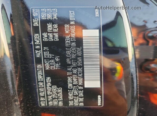 YV4L12PV0P1941294 2023 VOLVO XC90 Черный Панорамный вид салона 360°