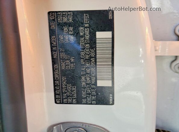 YV4L12PV1P1942101 2023 VOLVO XC90 White Вид підкапотного простору