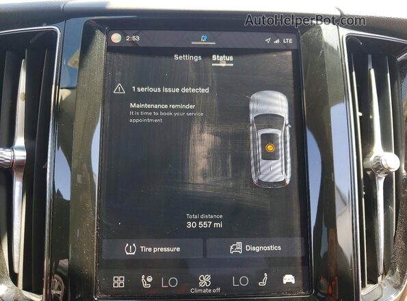 YV4L12RL6R1716280 2024 VOLVO XC60 Gray ხელსაწყოთა პანელის ხედი