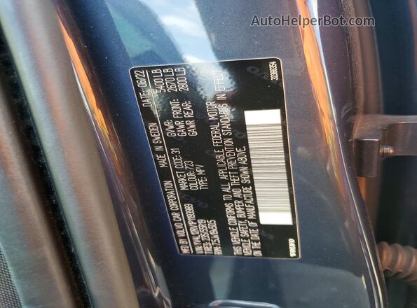 YV4L12RV1P1193989 2023 VOLVO XC60 Blue Vista de la etiqueta del VIN