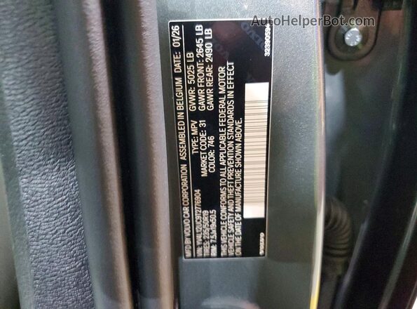YV4L12UC9T2776904 2026 VOLVO XC40 Gray Vista de la etiqueta del VIN