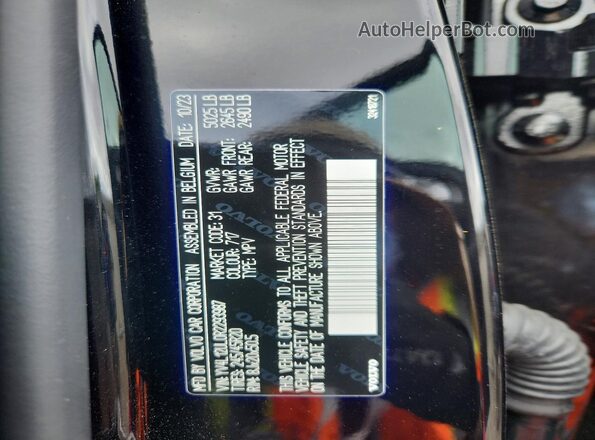 YV4L12UL0R2293987 2024 VOLVO XC40 Black Vista de la etiqueta del VIN