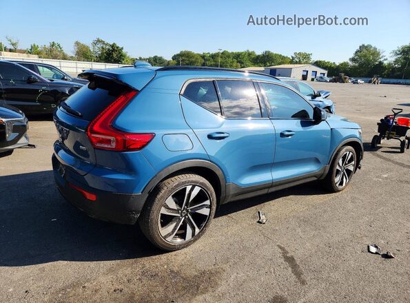 YV4L12UW8P2031822 2023 VOLVO XC40 Синий Задняя правая четверть
