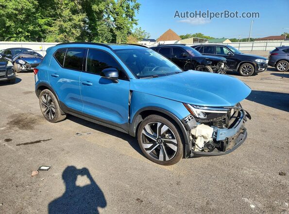 YV4L12UW8P2031822 2023 VOLVO XC40 Синий Передняя правая четверть