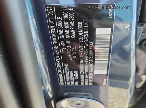 YV4M12RM2S1016565 2025 VOLVO XC60 Blue Widok naklejki z numerem VIN
