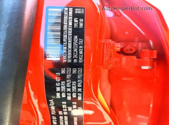 ZACCJAAT2GPD42644 2016 JEEP RENEGADE Оранжевый Вид подкапотного пространства
