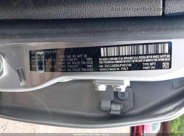 ZACCJABB4JPH53749 2018 JEEP RENEGADE Серебряный Вид подкапотного пространства