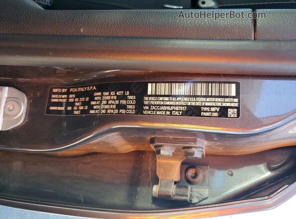ZACCJABH9JPH87917 2018 JEEP RENEGADE Gray Շարժիչի բաժամունքի տեսք