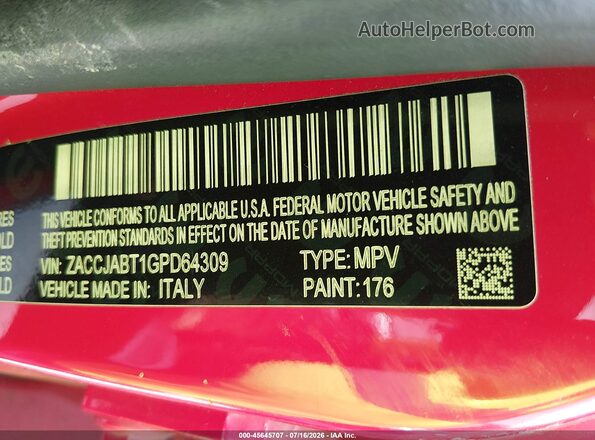 ZACCJABT1GPD64309 2016 JEEP RENEGADE Orange Widok komory silnika