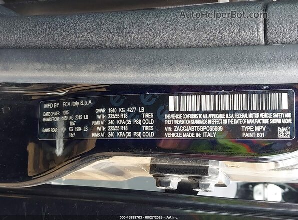 ZACCJABT5GPC65699 2016 JEEP RENEGADE Black Engine compartment view