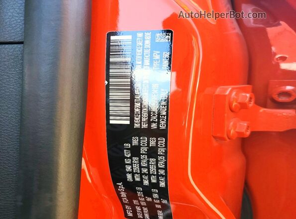 ZACCJABT5GPE14189 2016 JEEP RENEGADE Orange Vista de la etiqueta del VIN