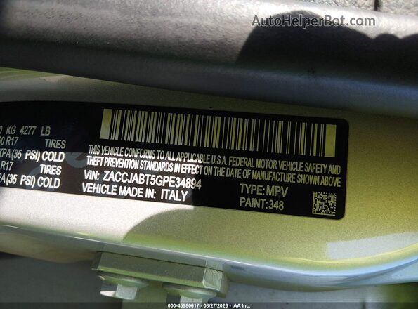 ZACCJABT5GPE34894 2016 JEEP RENEGADE Silver Շարժիչի բաժամունքի տեսք
