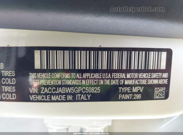 ZACCJABW5GPC50825 2016 JEEP RENEGADE Белый Вид подкапотного пространства