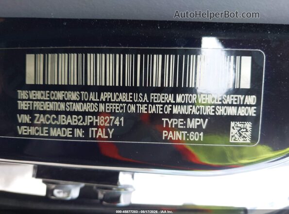 ZACCJBAB2JPH82741 2018 JEEP RENEGADE Черный Вид подкапотного пространства