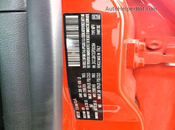 ZACCJBAT2GPD03364 2016 JEEP RENEGADE Оранжевый Вид наклейки с VIN-кодом