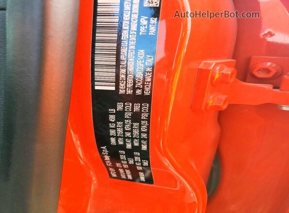 ZACCJBAT2GPE14304 2016 JEEP RENEGADE Оранжевый Вид наклейки с VIN-кодом