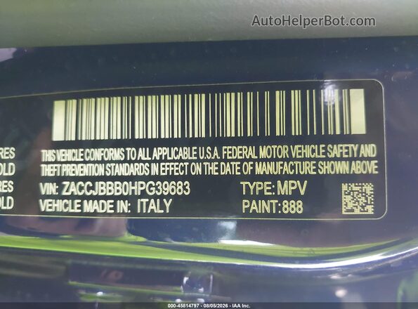 ZACCJBBB0HPG39683 2017 JEEP RENEGADE Синий Вид подкапотного пространства