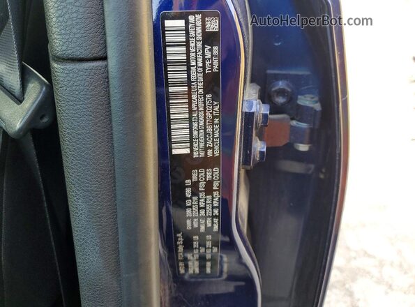 ZACCJBBT7GPD27576 2016 JEEP RENEGADE Blue Widok wnętrza 360 stopni